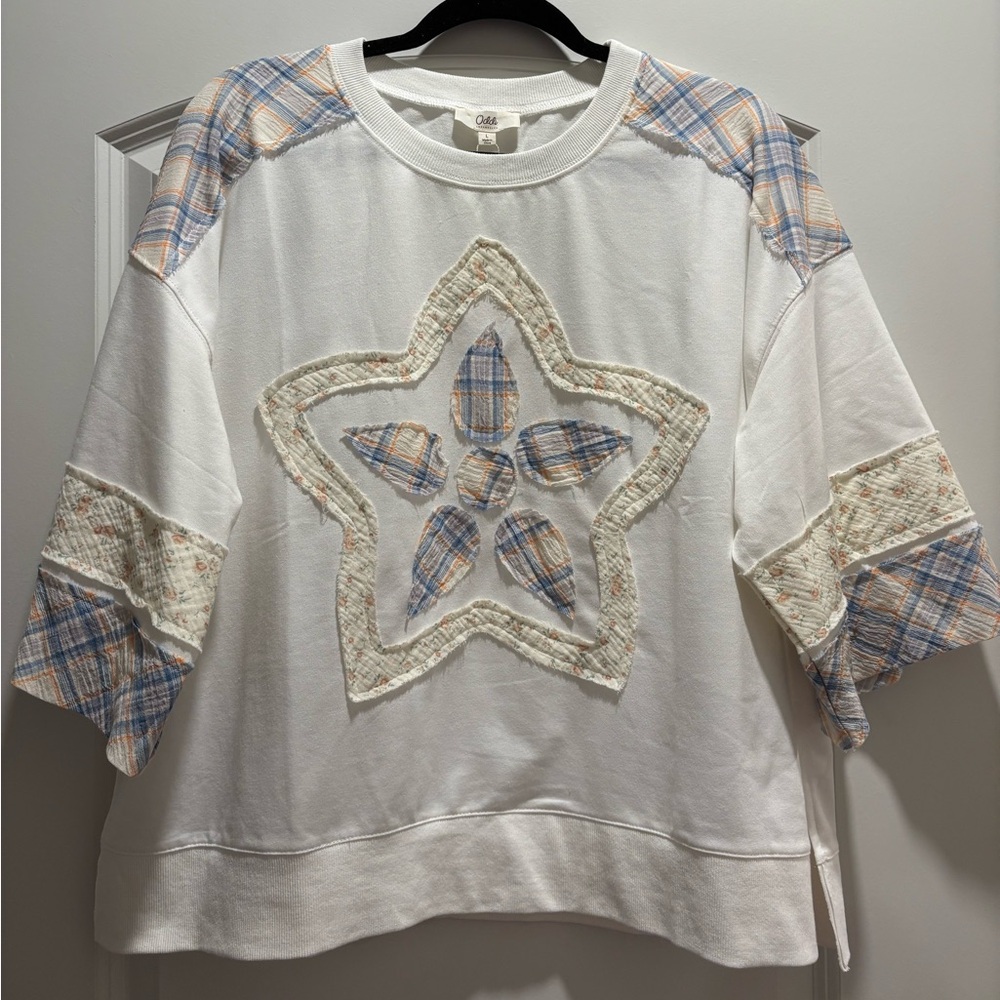 Plaid Star Patchwork Women's Top